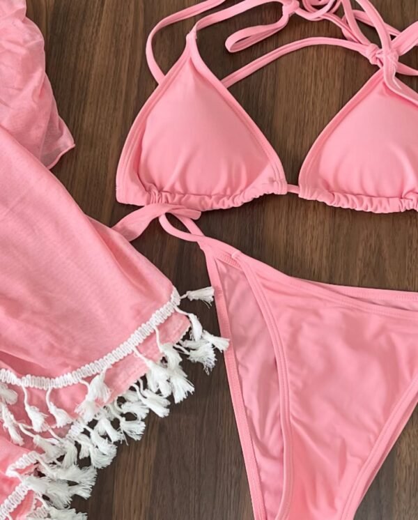Four Pieces Lace Bikini Swimsuit - Image 14