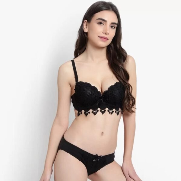 Pushup Floral Lace Bra Panty Set
