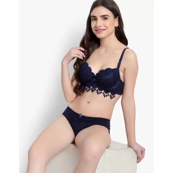 Pushup Floral Lace Bra Panty Set