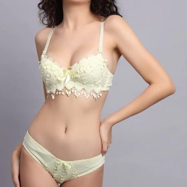 Pushup Floral Lace Bra Panty Set