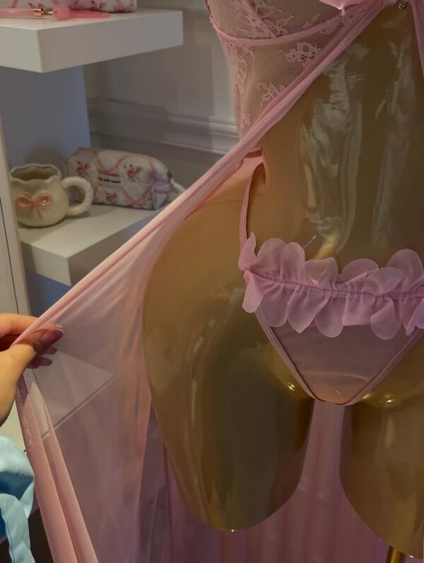 Fashional Sexy Lace Beach Dress Lace Mesh See Through Transparent Nightwear Female Summer Sleepwear Sex Clothes - Image 6
