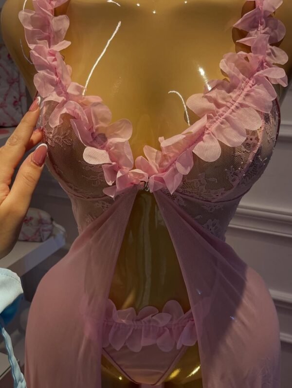 Fashional Sexy Lace Beach Dress Lace Mesh See Through Transparent Nightwear Female Summer Sleepwear Sex Clothes - Image 7