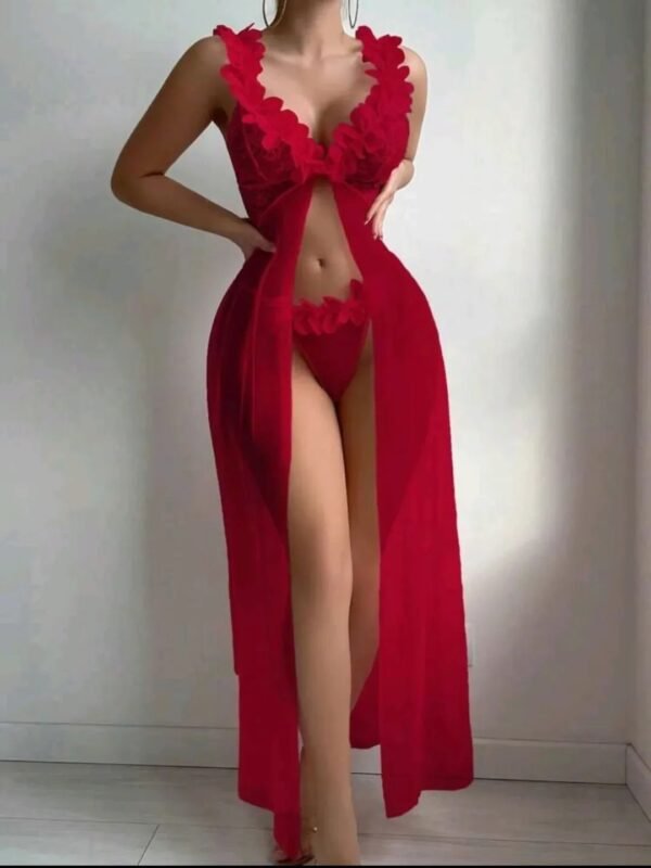 Fashional Sexy Lace Beach Dress Lace Mesh See Through Transparent Nightwear Female Summer Sleepwear Sex Clothes - Image 2